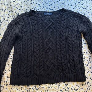 Polo by Ralph Lauren Oversized Women's Black Cable Knit Sweater